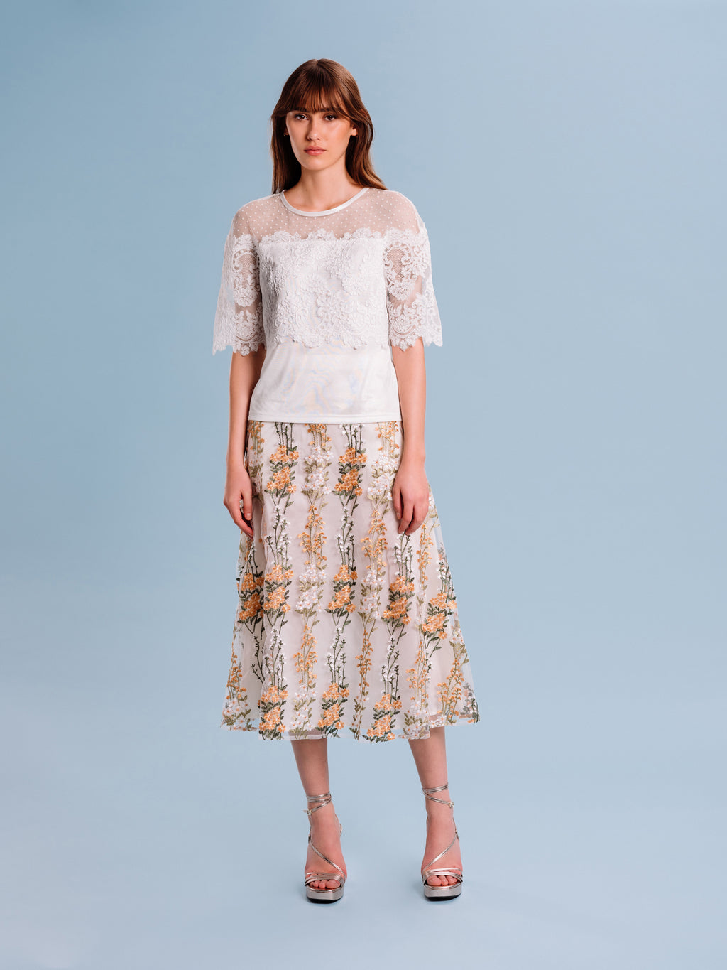 Ava Embroidery Skirt Floral