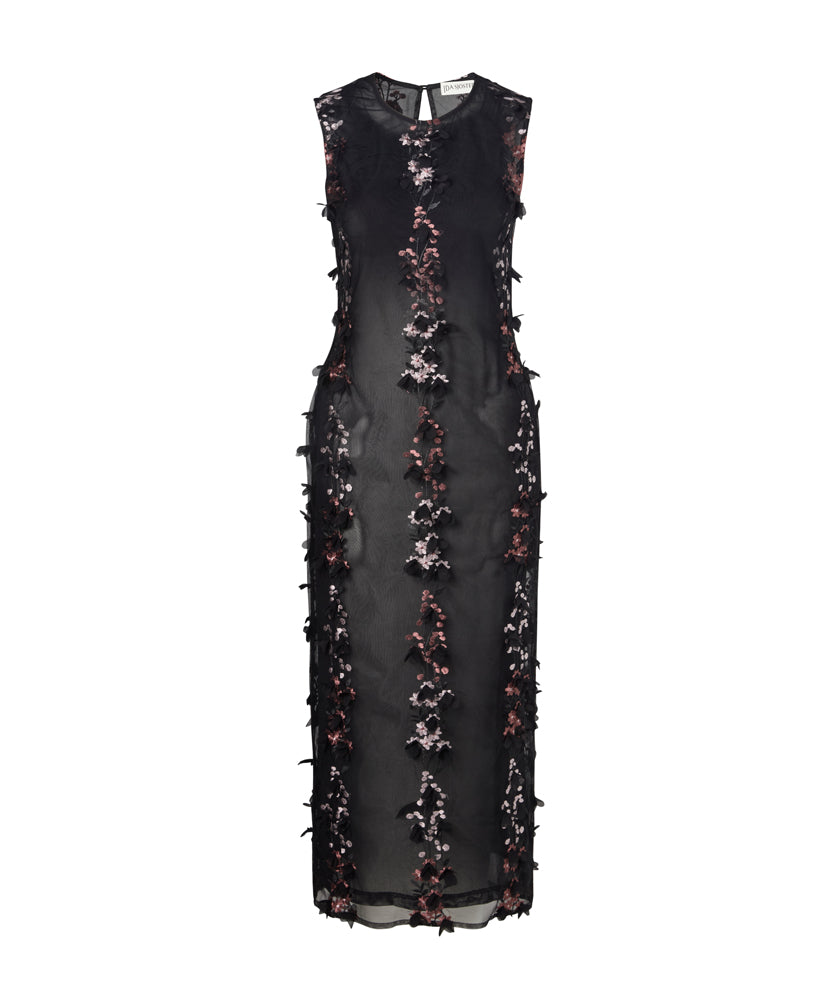 Aline Dress Black Embroidery