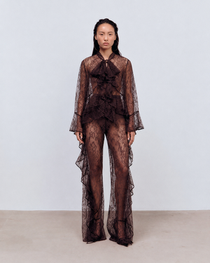 Allyson Blouse Brown Lace
