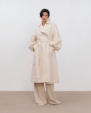 Amber Coat Natural Linen
