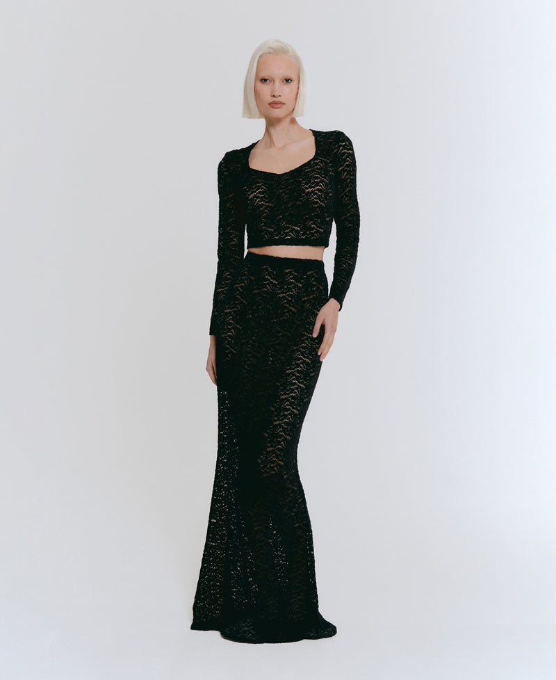 Bellora Velvet Lace Top Black