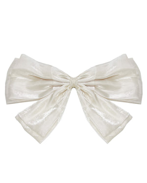 Bow Brooch Cream White