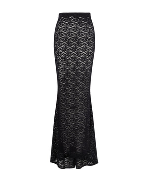 Diane Velvet Lace Skirt Black