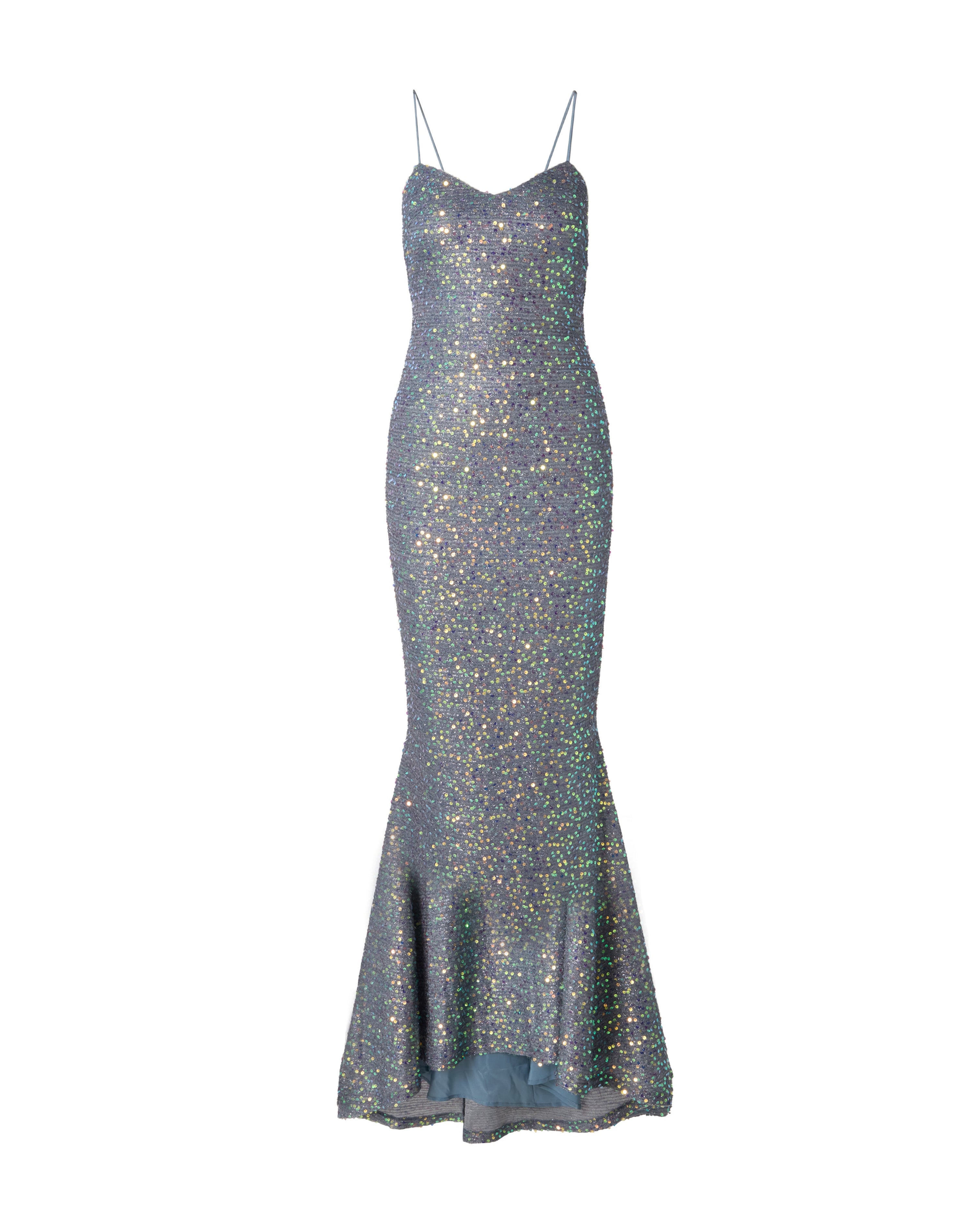 Ester Sequin Dress Iridescent Blue  Ida Sjstedt Shop