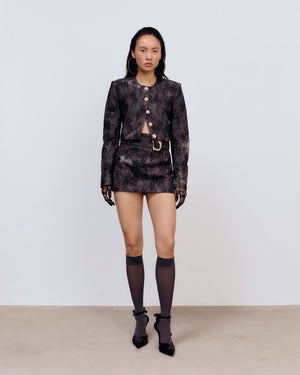 Veronica Lace Denim Skirt