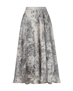 Gardenia Skirt Blue Gray Florals