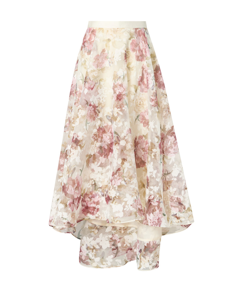 Gardenia Skirt Cream Red Floral