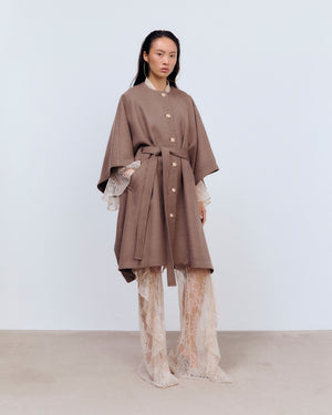 Hannah Cape Coat Brown