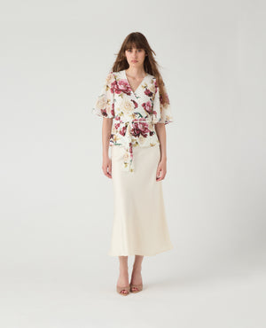 Harper Blouse Cream Red Floral