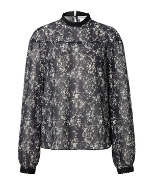Hurricane Blouse Black Floral