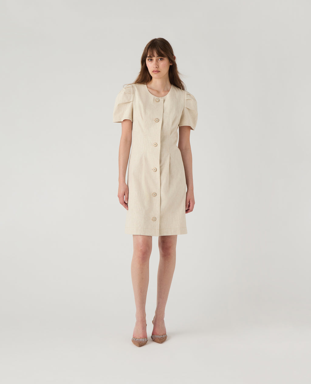 Jackie Dress Natural Linen