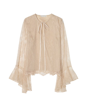 Jennifer Lace Blouse Beige with Lining