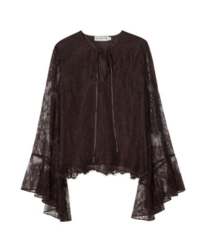 Jennifer Lace Blouse Brown with Lining