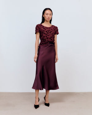 Cat Skirt Burgundy