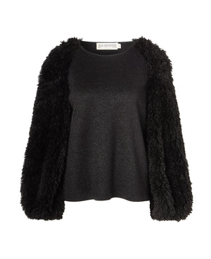 Juliette Fur Top Black Shimmer