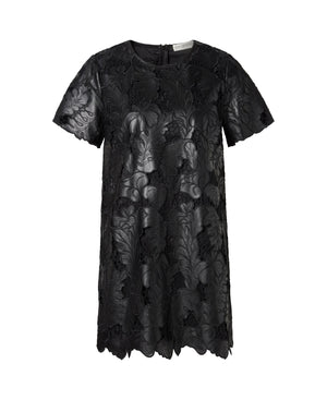 Laverne Vegan Leather Lace Dress