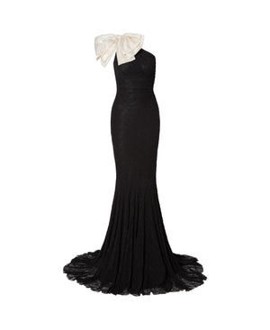 Livia Bow Dress Black/Cream