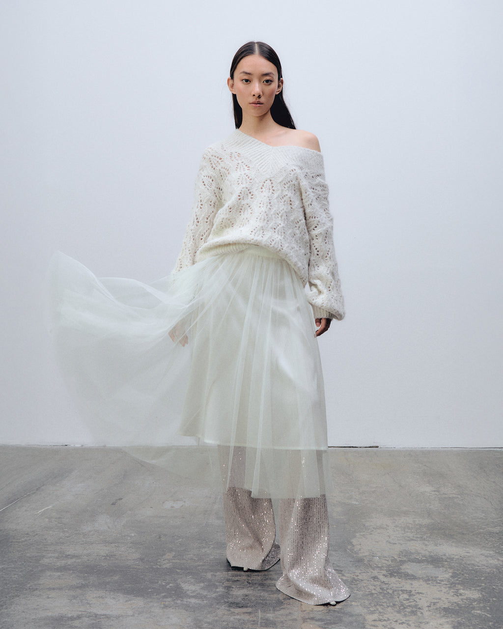 Lola Sweater Silver White