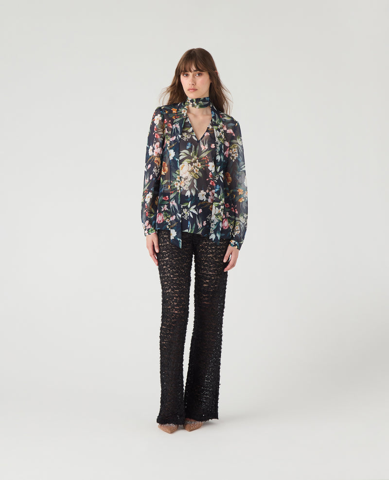 Meghan Blouse Black Floral Print