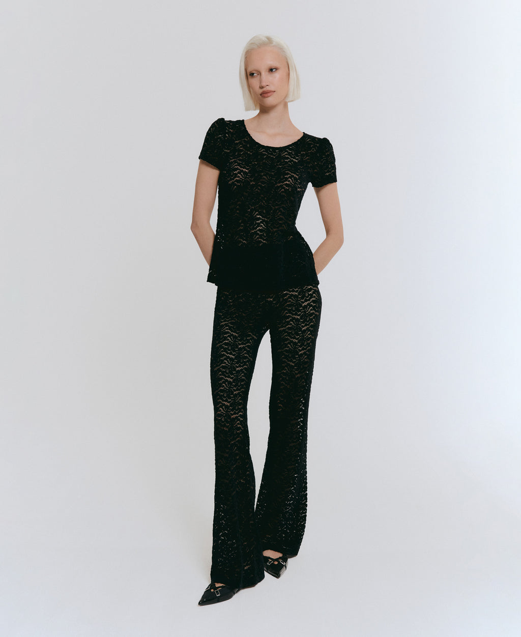 Emile Top Velvet Lace Black