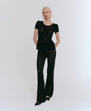 Nicole Velvet Lace Trousers Black