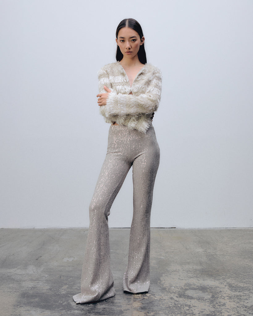 Star Trousers Greige Silver