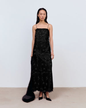 Vera Vegan Leather Lace Dress with Lining