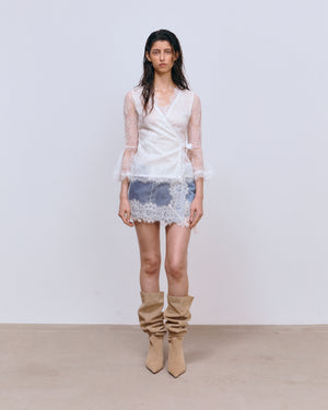 Brandi Wrap Blouse Ivory