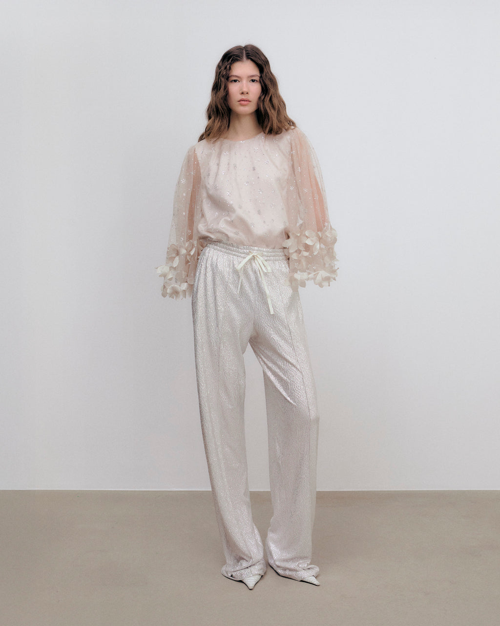 Carisma Top Pale Mushroom/Silver Glitter