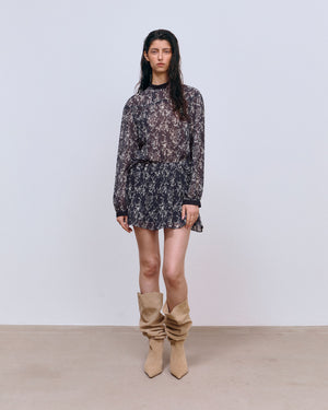 Corinne Shorts Black Floral