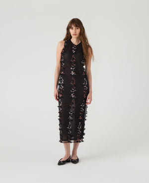 Aline Dress Black Embroidery