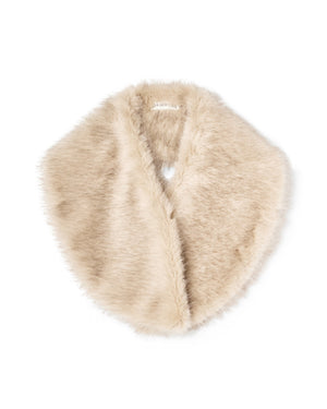 Lucky Fur Collar Light Beige