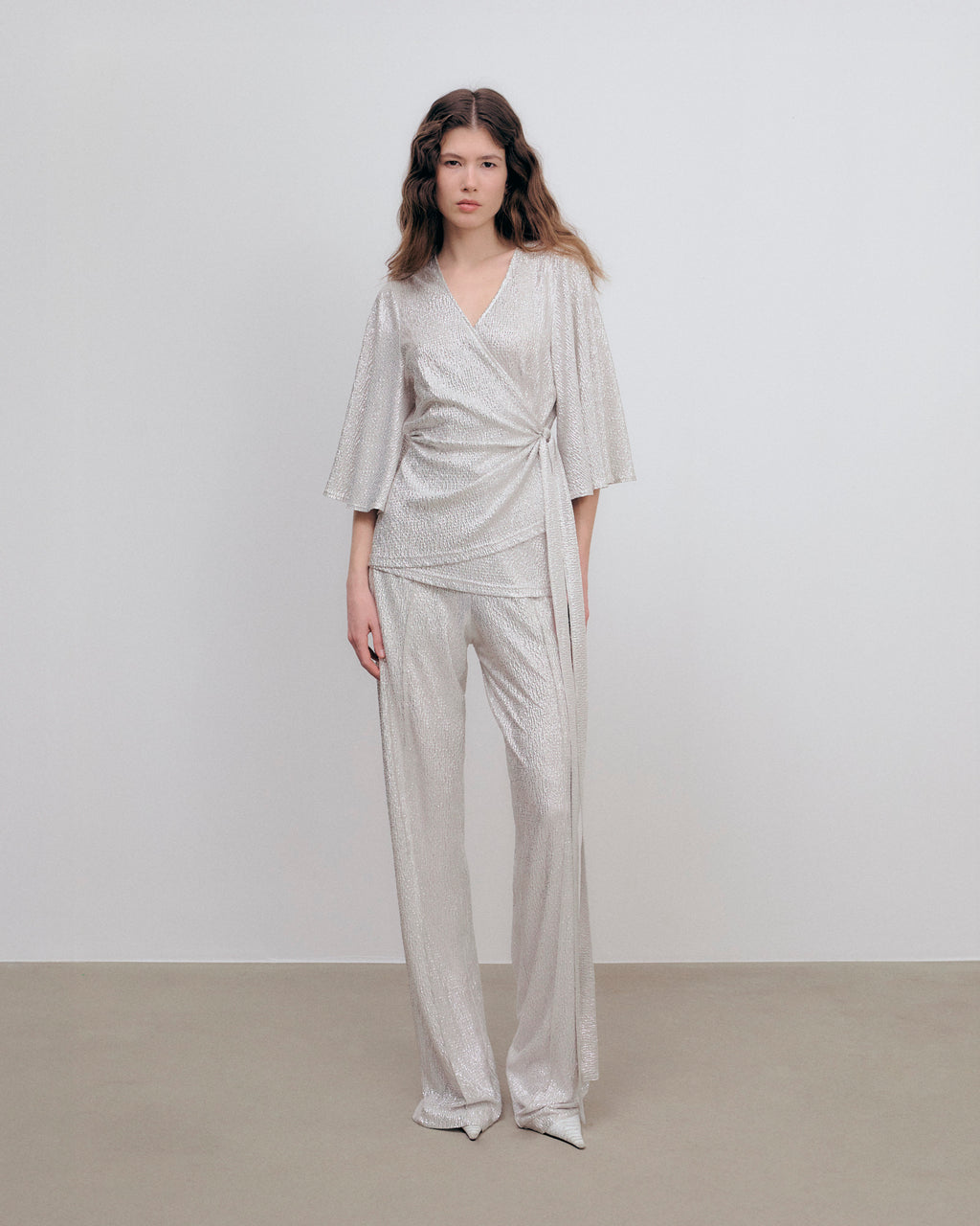 Nadine Top Pale Mushroom Silver
