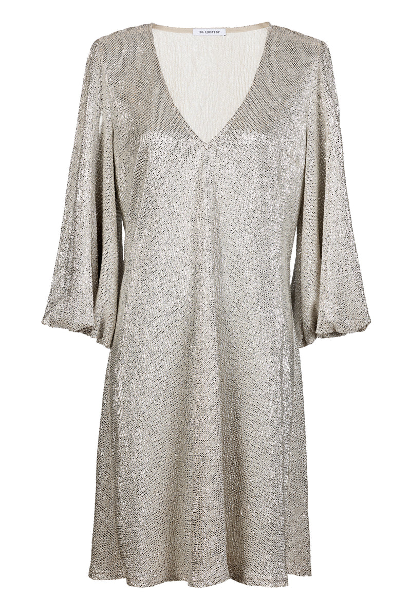 Giovanna Dress Light Beige Silver